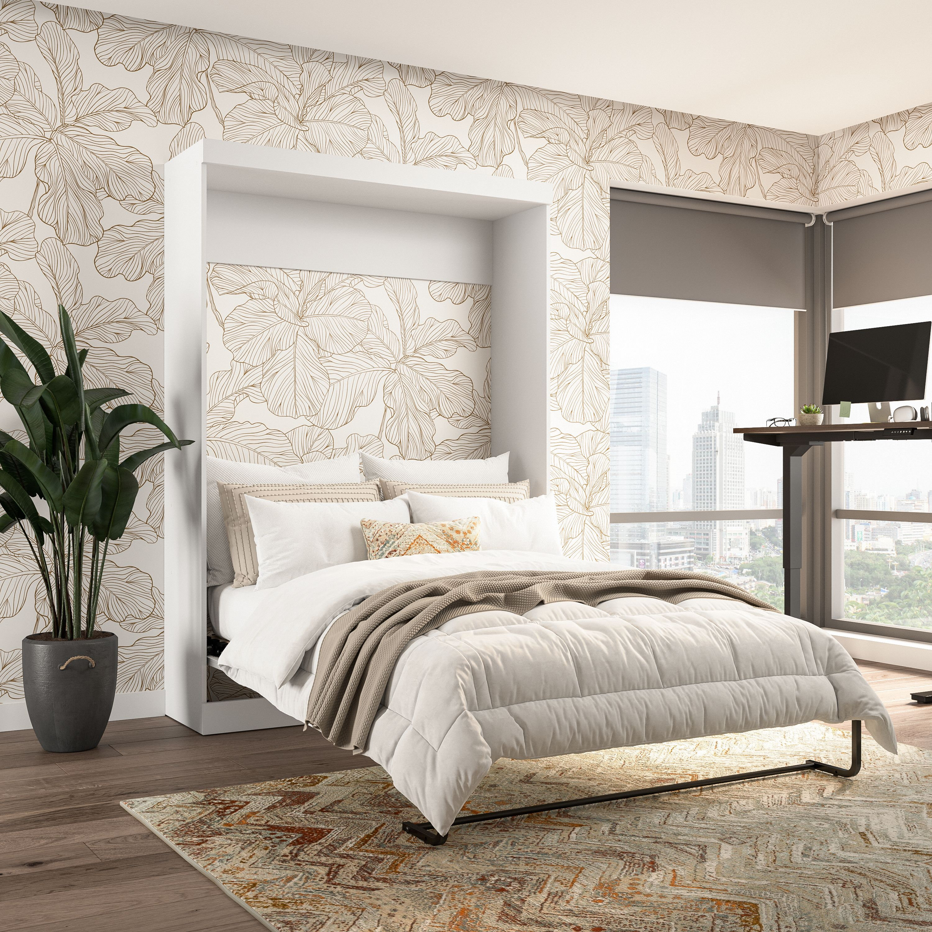 Wade Logan® Arlex Murphy Bed Space-Saving Wall Bed for Guest